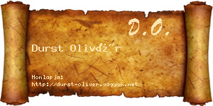 Durst Olivér névjegykártya